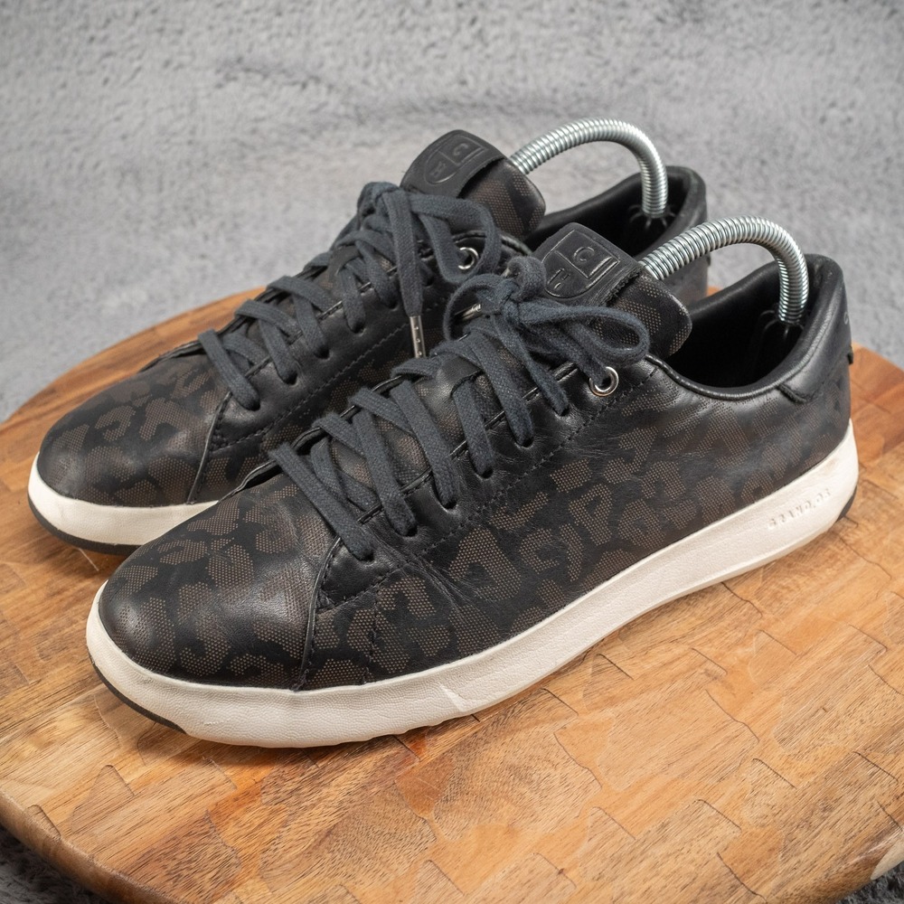 Cole Haan Womens GrandPro Tennis Shoes Size 9.5 Black Leather Sneakers Low Top - Picture 3 of 8